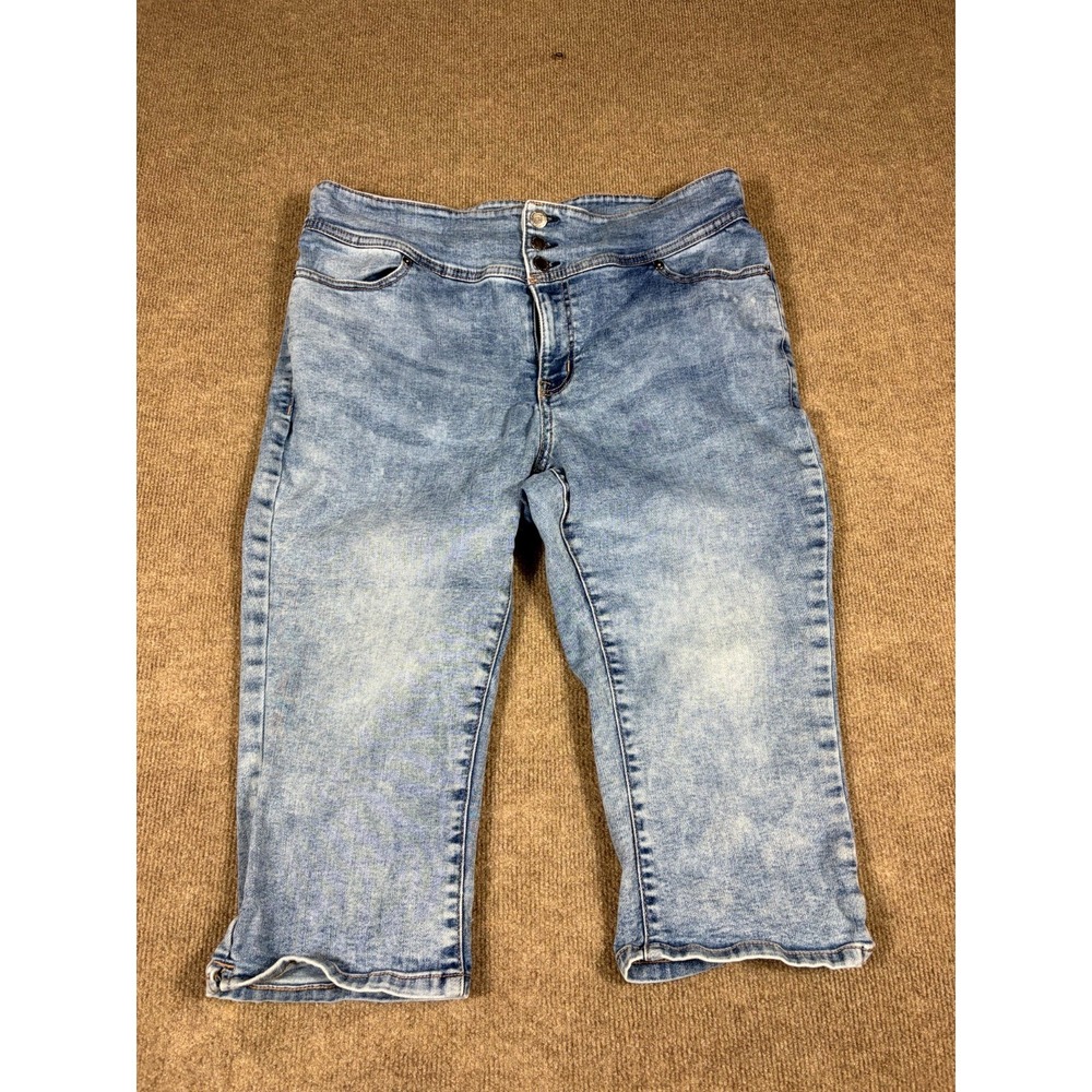 Lane Bryant High-Rise Jegging Cropped Jeans Womens 16 Blue Flex Magic Waistband